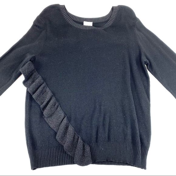 Cupio NWT black sweater with sparkle ruffles - s - Picture 2 of 11